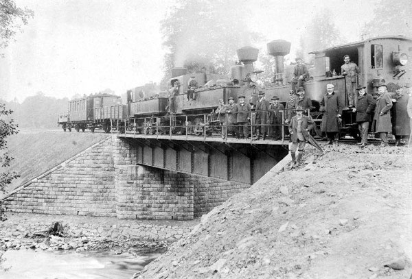 Belastungsprüfung Stiebnitz-Brücke 1906